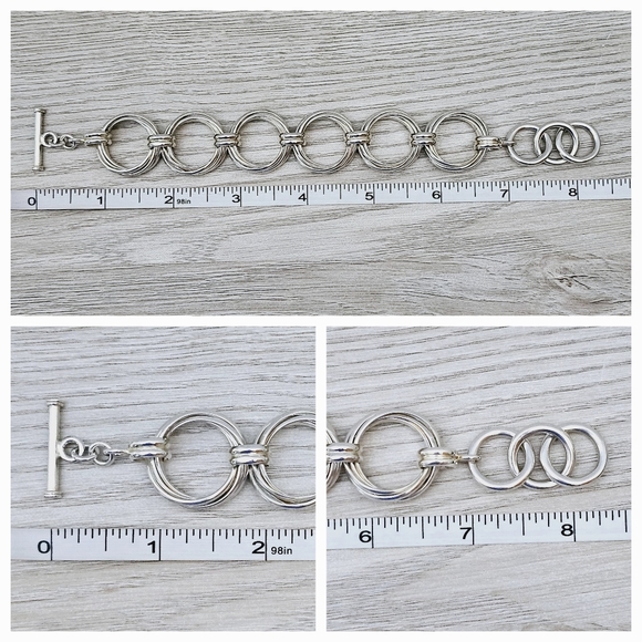 ⭐️FINAL SALE!⭐️ Silpada Sterling Silver Circle Link Toggle Bracelet B1235 - Picture 11 of 13